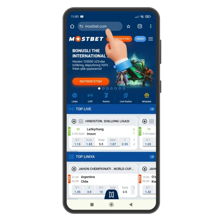 Use any browser to access the official Mostbet website, Step 1.